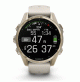 fēnix 8 – 43 mm, AMOLED - Sapphire, Soft Gold with Fog Gray/Dark Sandstone Silicone Band - 010-02903-11 - Garmin